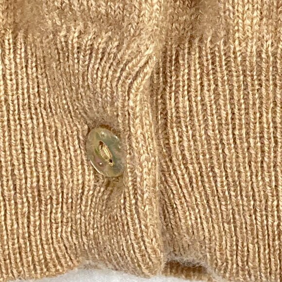 Acrobat Girls’ Medium Cashmere Cardigan Sweater – Camel Beige - Quiet Luxury - Picture 9 of 11